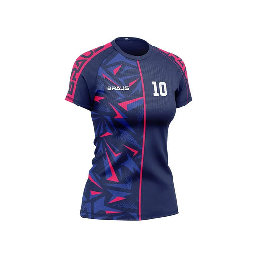 Braus 10 Years Women's No Gi Rash Guard Navy Pink