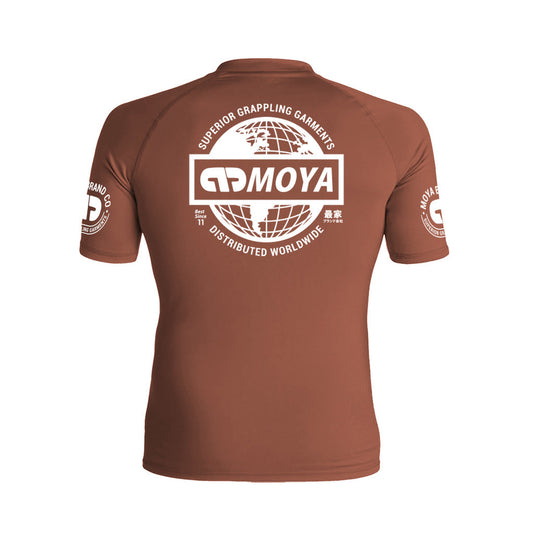 Moya Ranked Short Sleeve Rash Guard Brown - The Fight Club