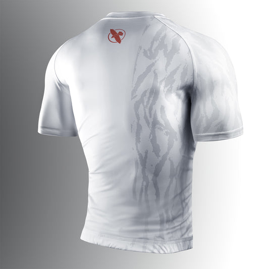 Hayabusa Apex Short Sleeve Rash Guard Ash White - The Fight Club