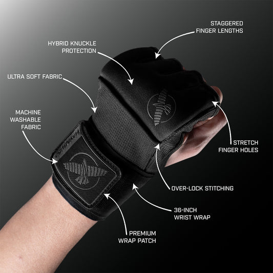 Hayabusa Deluxe Gel Quick Wraps Black - The Fight Club