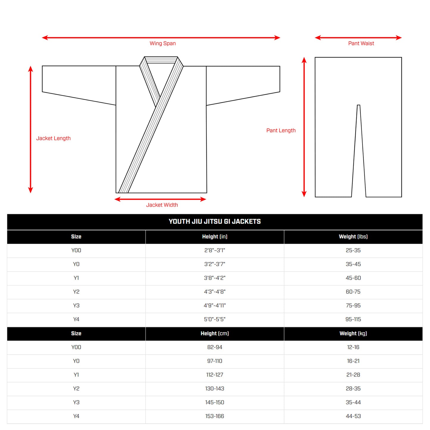 Hayabusa Youth Ascend Jiu Jitsu Gi White