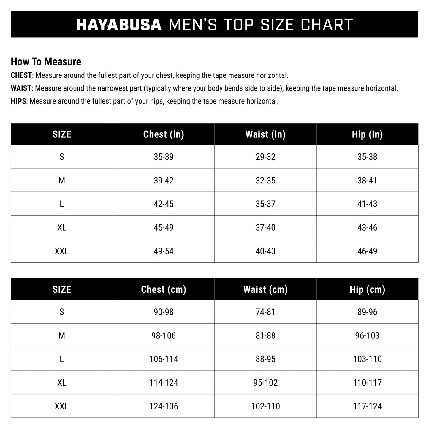Hayabusa Men's Zip-Up Performance Hoodie Light Heather Grey Size Guide - The Fight Club