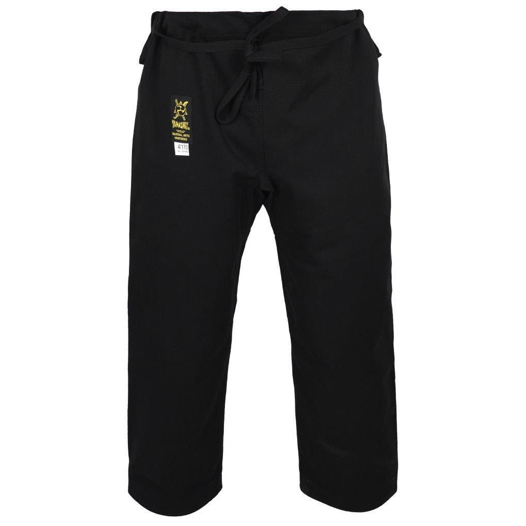 Yamasaki 14oz Gold Canvas Gi Pants Black - The Fight Club