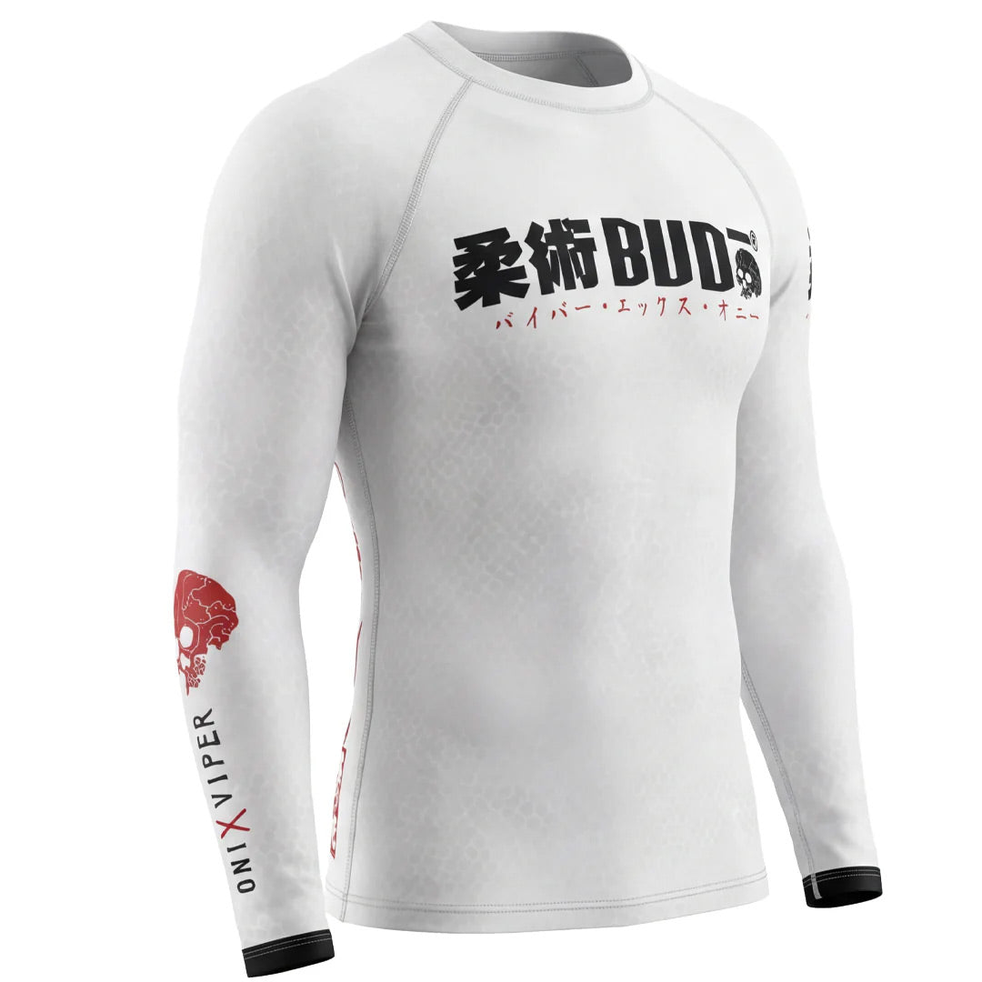 Budo ONI x VIPER White Long Sleeve Rash Guard