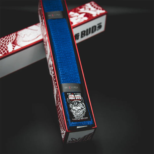 Budo Premium ONI x VIPER Jiu Jitsu Belt Blue - The Fight Club