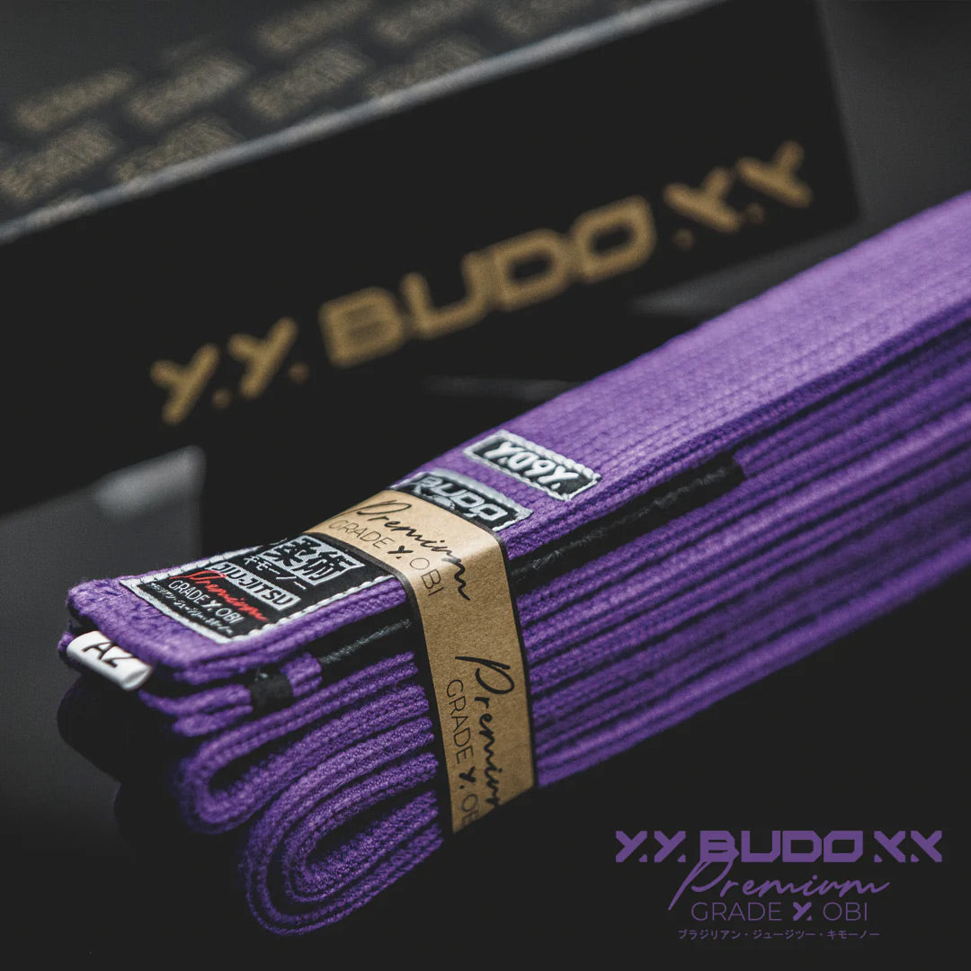 Budo Premium Jiu-Jitsu Belt Purple - The Fight Club