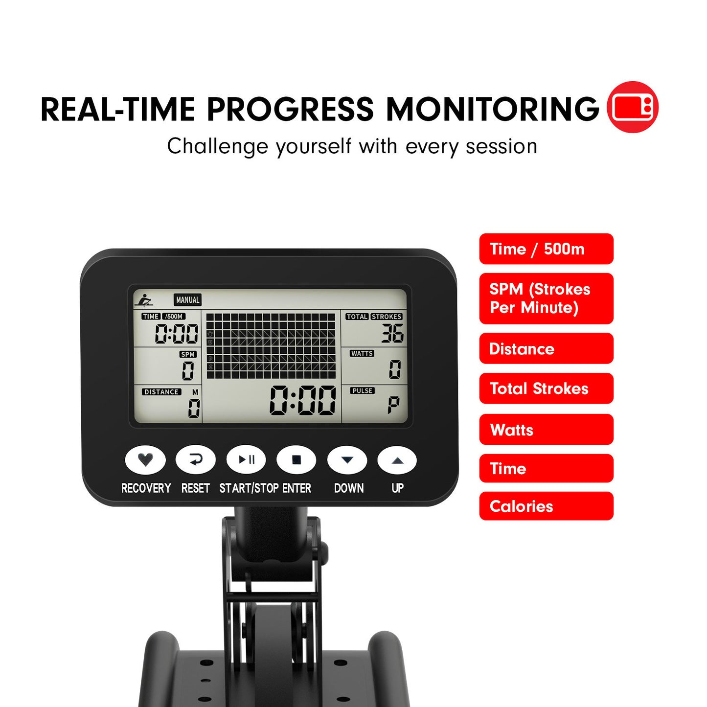 Powertrain 13L Water Resistance Rowing Machine Rower - The Fight Club