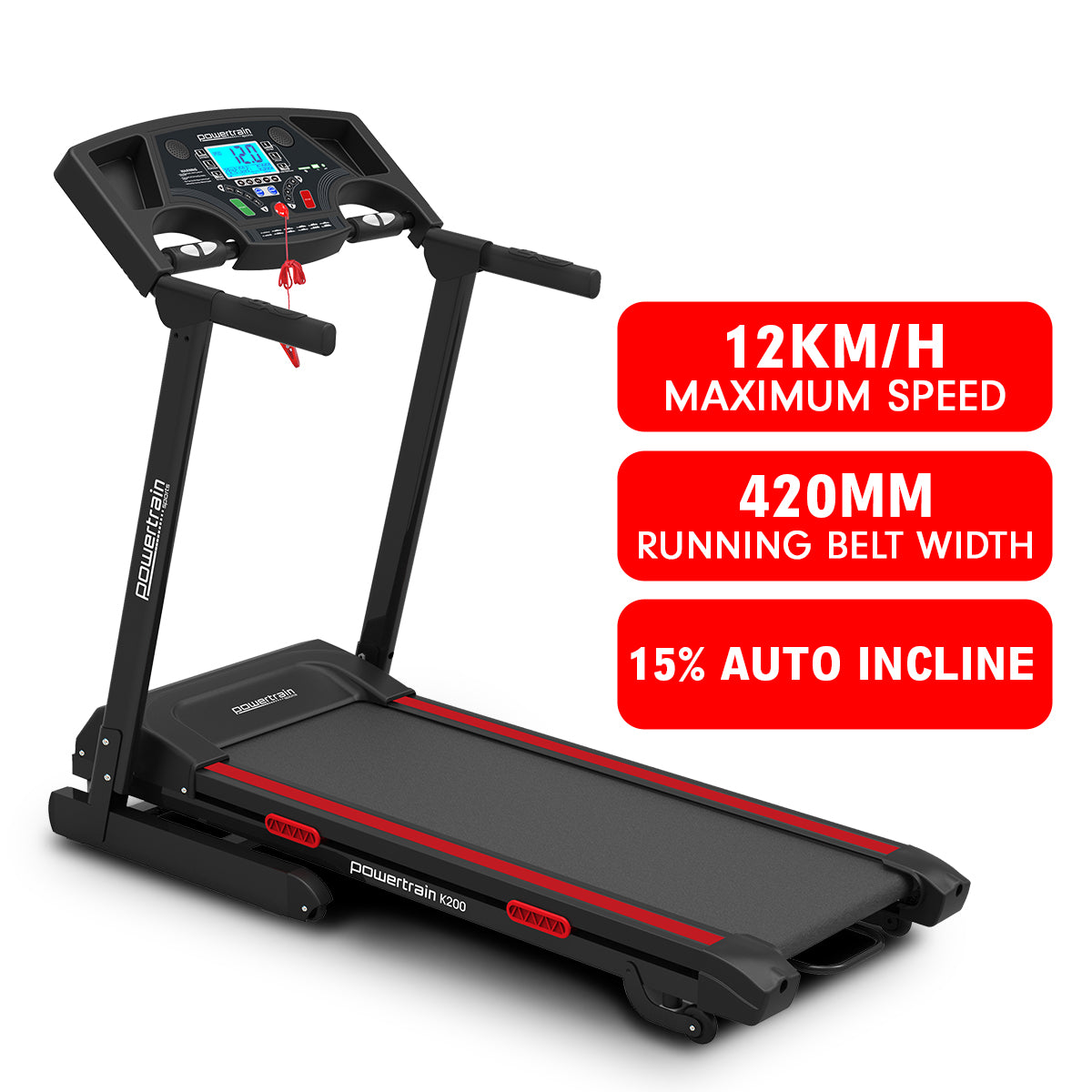 Powertrain K200 Electric Treadmill Folding Home Gym Running Machine - The Fight Club