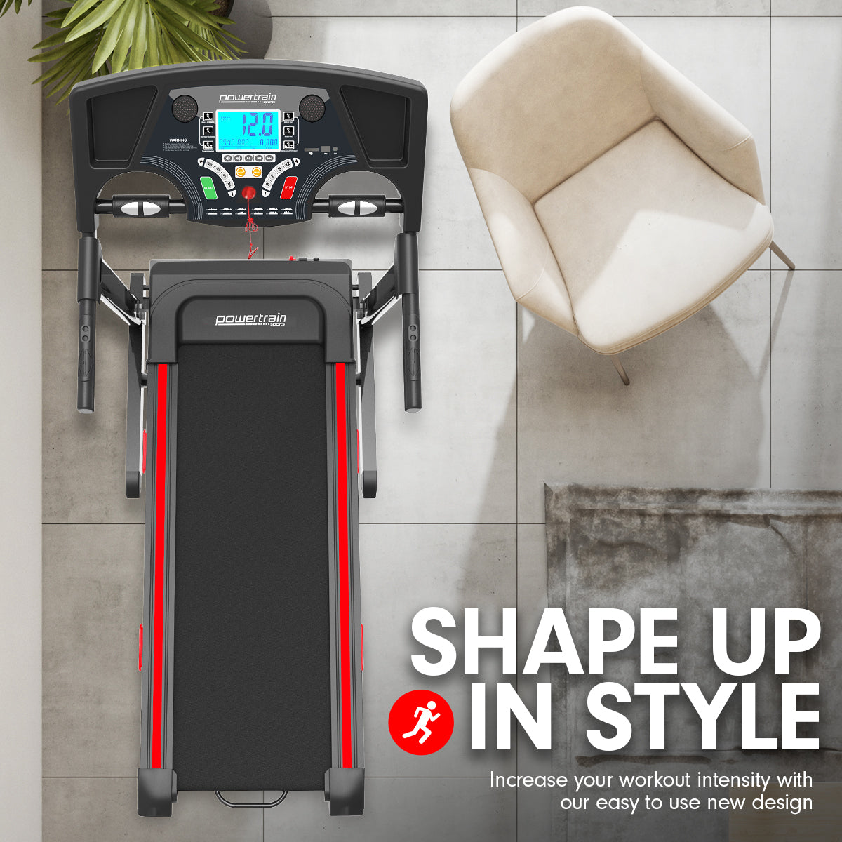 Powertrain K200 Electric Treadmill Folding Home Gym Running Machine - The Fight Club