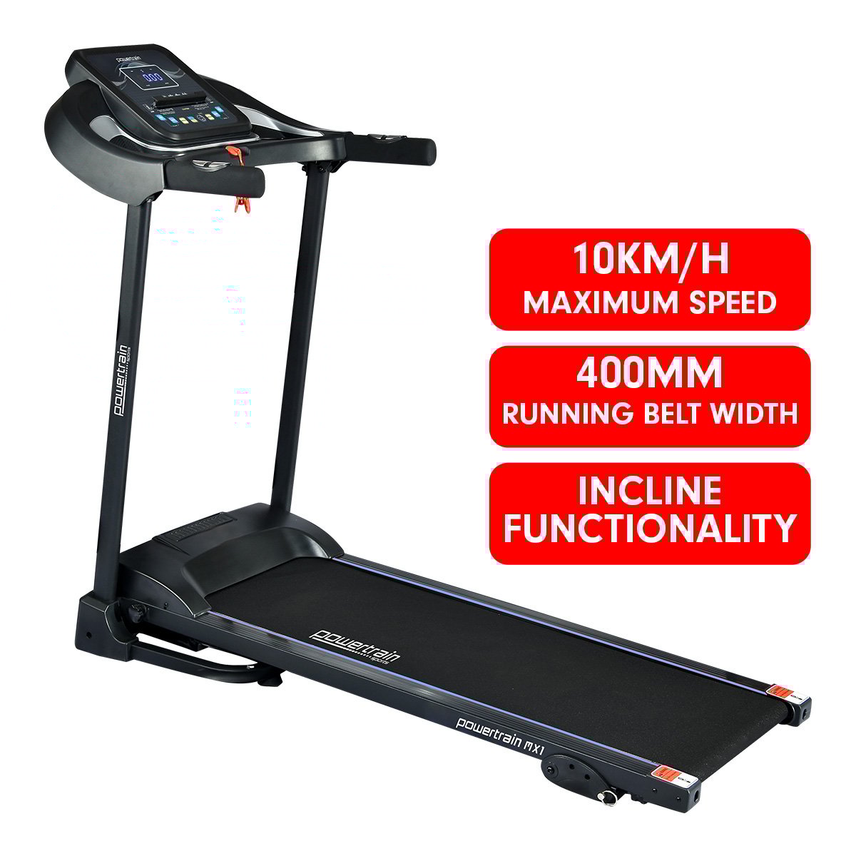 Powertrain MX1 Foldable Home Treadmill for Cardio Jogging Fitness - The Fight Club