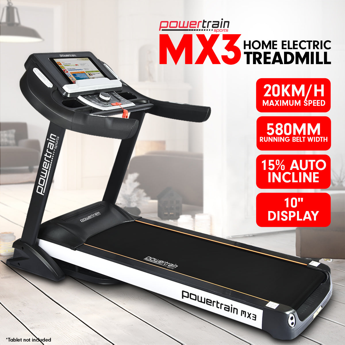 Powertrain MX3 Treadmill Performance Home Gym Cardio Machine - The Fight Club