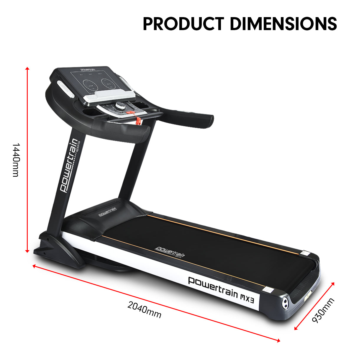 Powertrain MX3 Treadmill Performance Home Gym Cardio Machine - The Fight Club