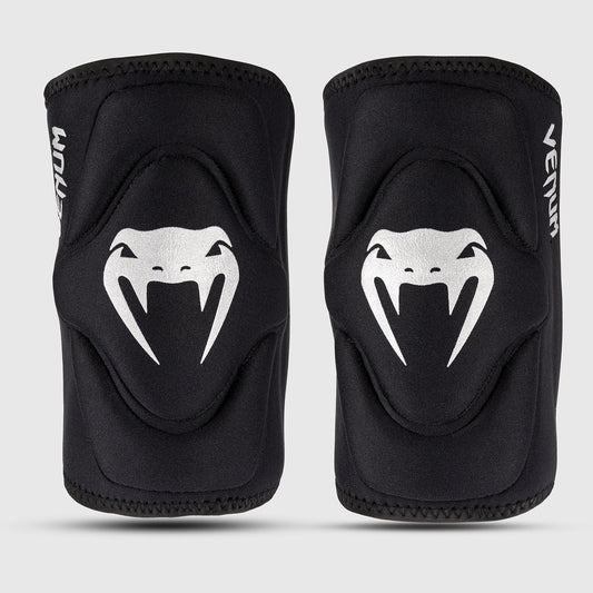 Venum Kontact Lycra/Gel Knee Pads Black/Silver - The Fight Club