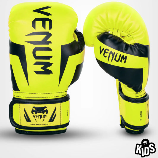 Venum Elite Boxing Gloves Kids Fluo Yellow - The Fight Club