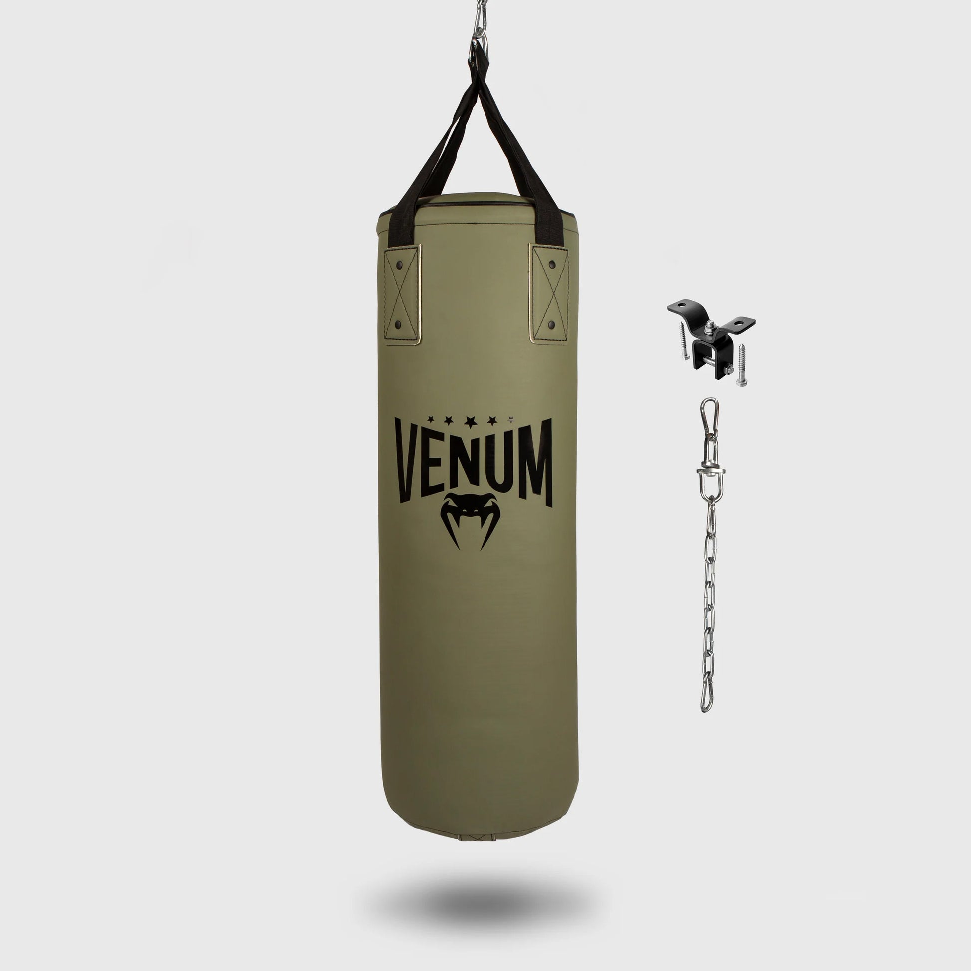 Venum Origins Punching Bag + Ceiling Mount Khaki/Black - The Fight Club
