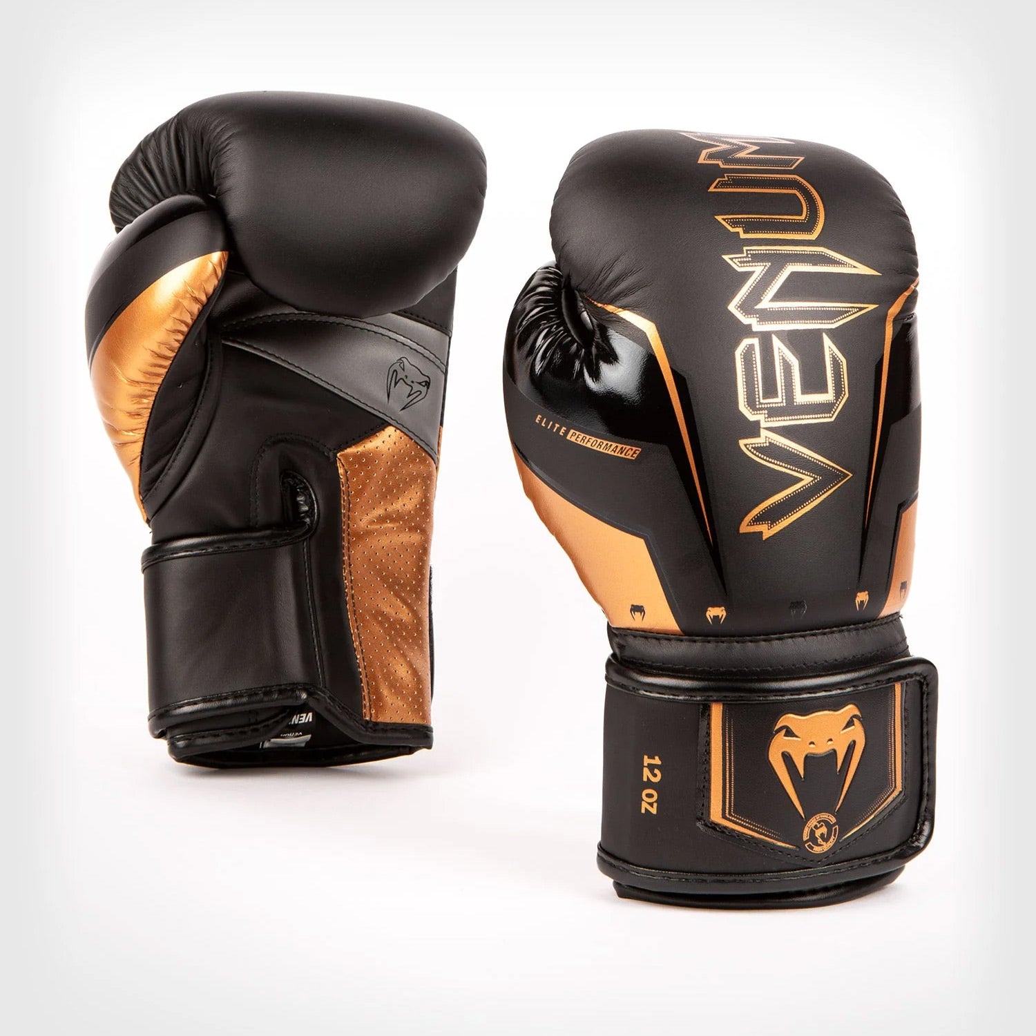 Venum Elite Evo Boxing Gloves Black/Bronze - The Fight Club