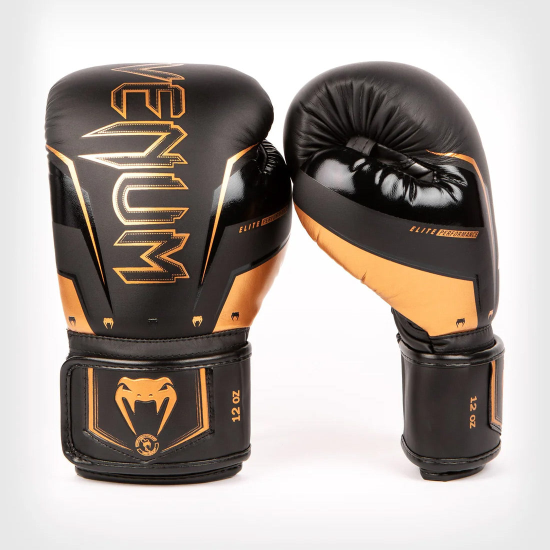 Venum Elite Evo Boxing Gloves Black/Bronze - The Fight Club