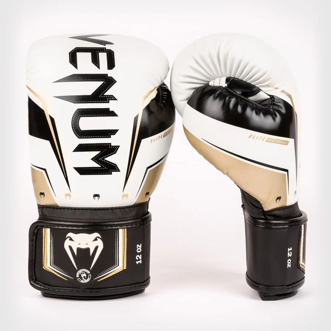 Venum Elite Evo Boxing Gloves White/Gold - The Fight Club