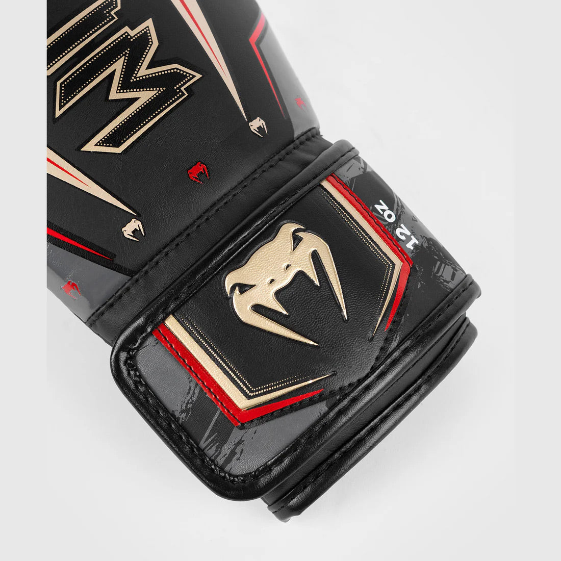 Venum Elite Evo Boxing Gloves Black/Gold/Red - The Fight Club