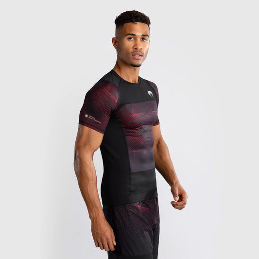 Venum G-Fit Air Men's Short Sleeve Rash Guard Deep Black/Fire Red - The Fight Club