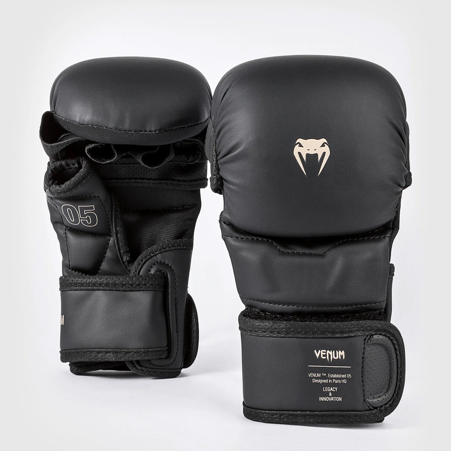 Venum Impact Evo Sparring MMA Gloves Black - The Fight Club