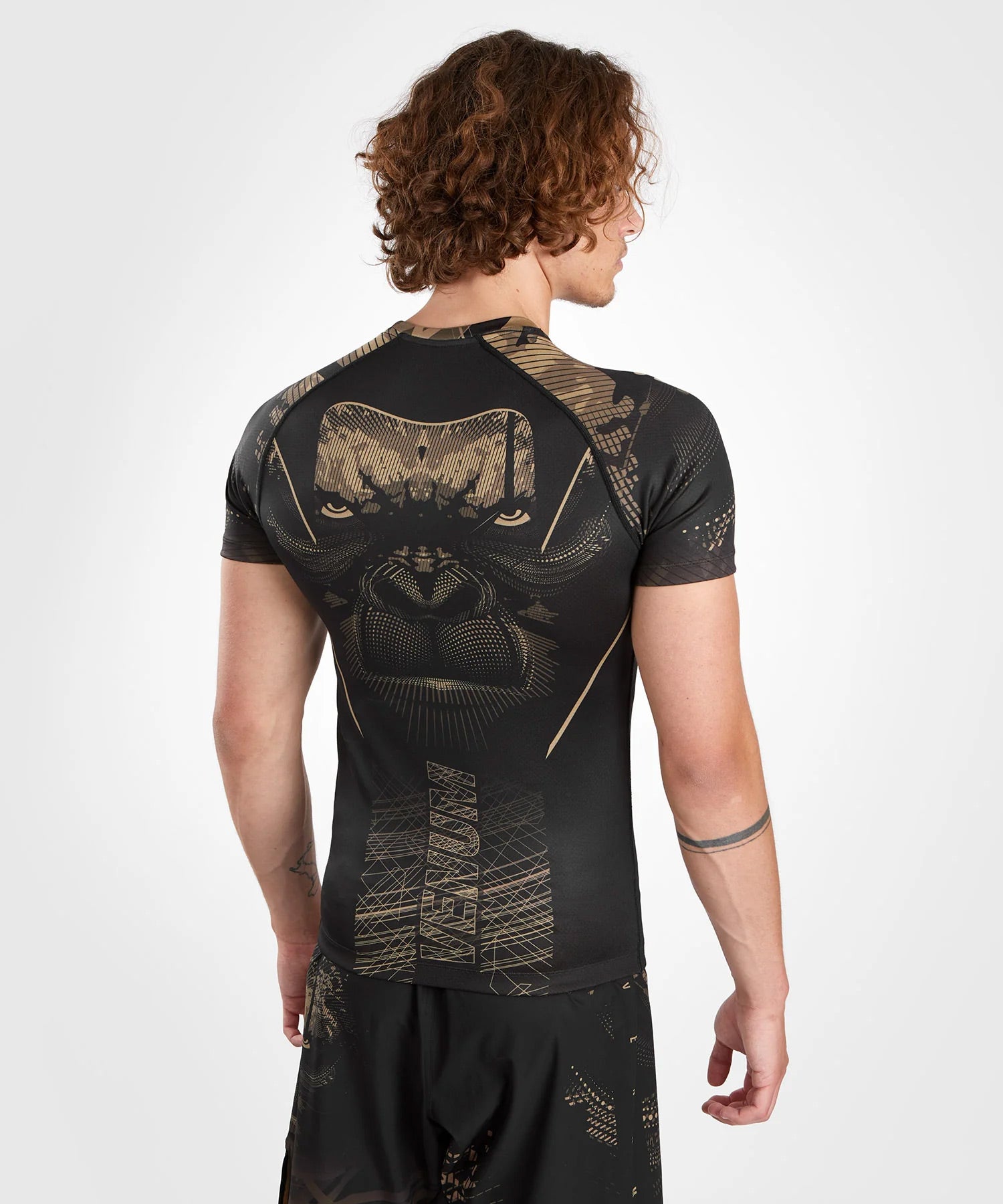 Venum Gorilla Jungle Rash Guard - Black/Sand - The Fight Club