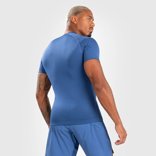 Venum Contender Men's Short Sleeve Rash Guard Blue - The Fight Club