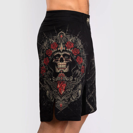 Venum Santa Muerte 5.0 Men's Fight Shorts Deep Black Gold - The Fight Club