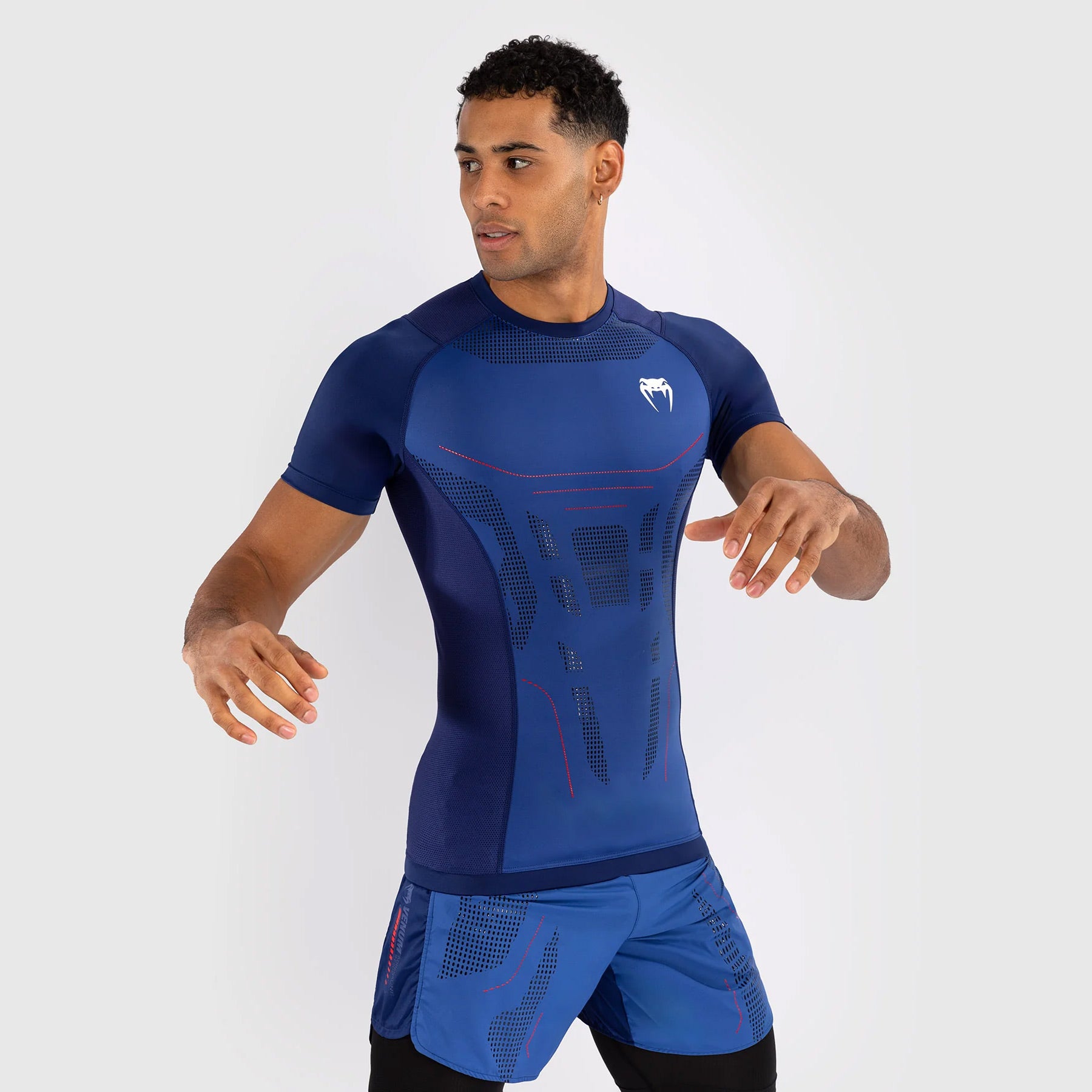 Venum Technical 3.0 Short Sleeve Rash Guard Night Blue - The Fight Club