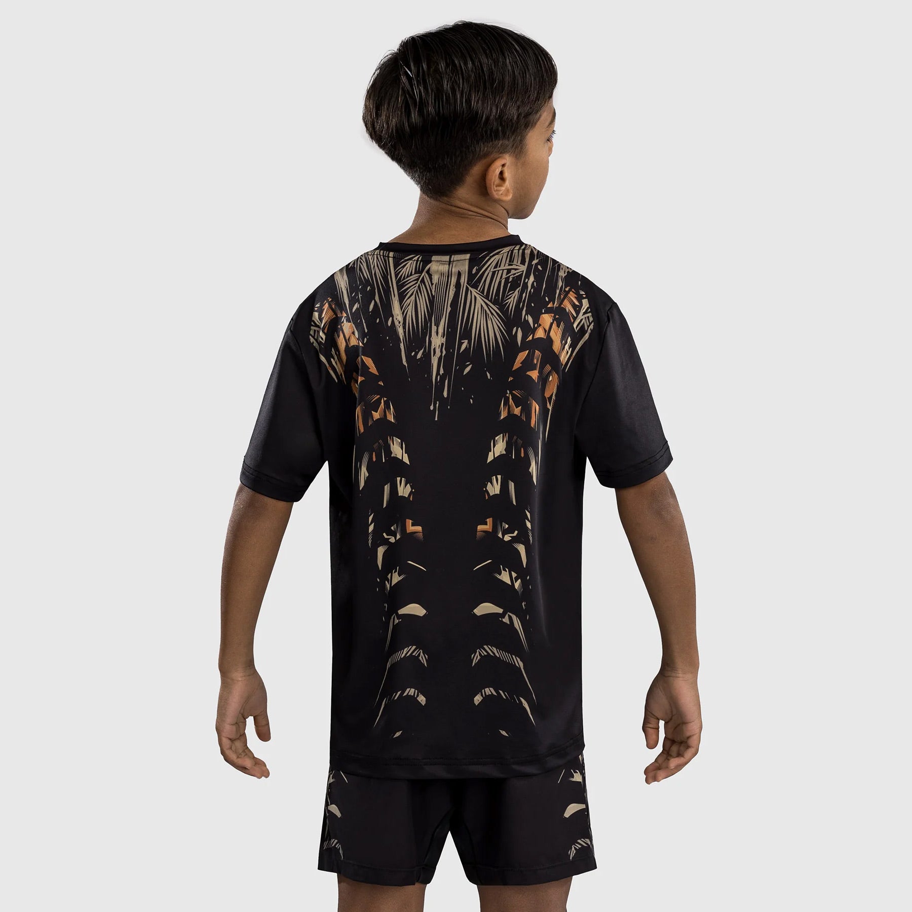 Venum Tiger Kids Dry Tech T-Shirt Black/Neon Orange - The Fight Club