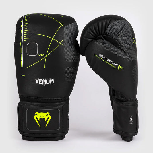 Venum Training Camp 4.0 Boxing Gloves Black/Neon Green - The Fight Club
