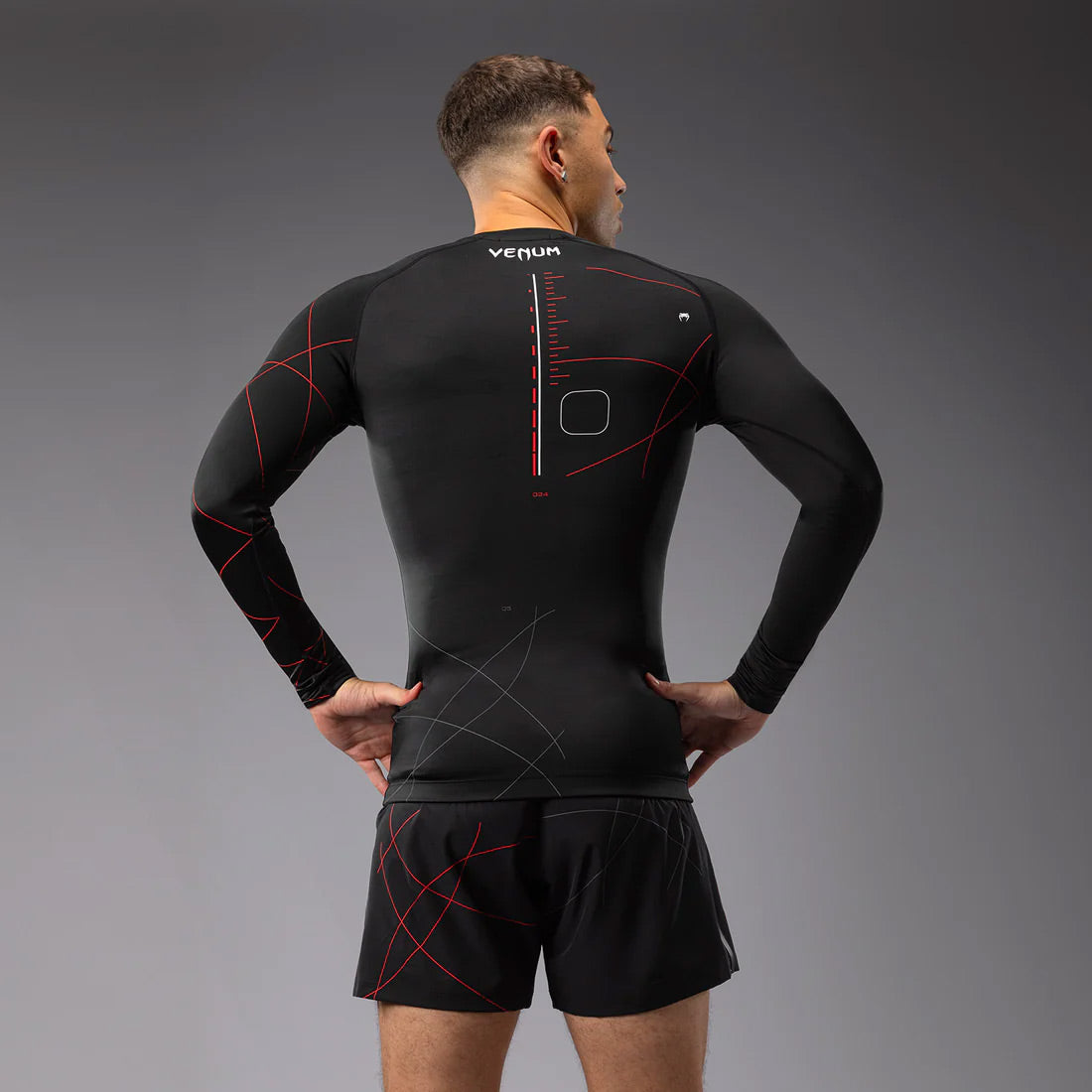 Venum Tactical XT Men's Long Sleeve Rash Guard Black/Fire Red - The Fight Club