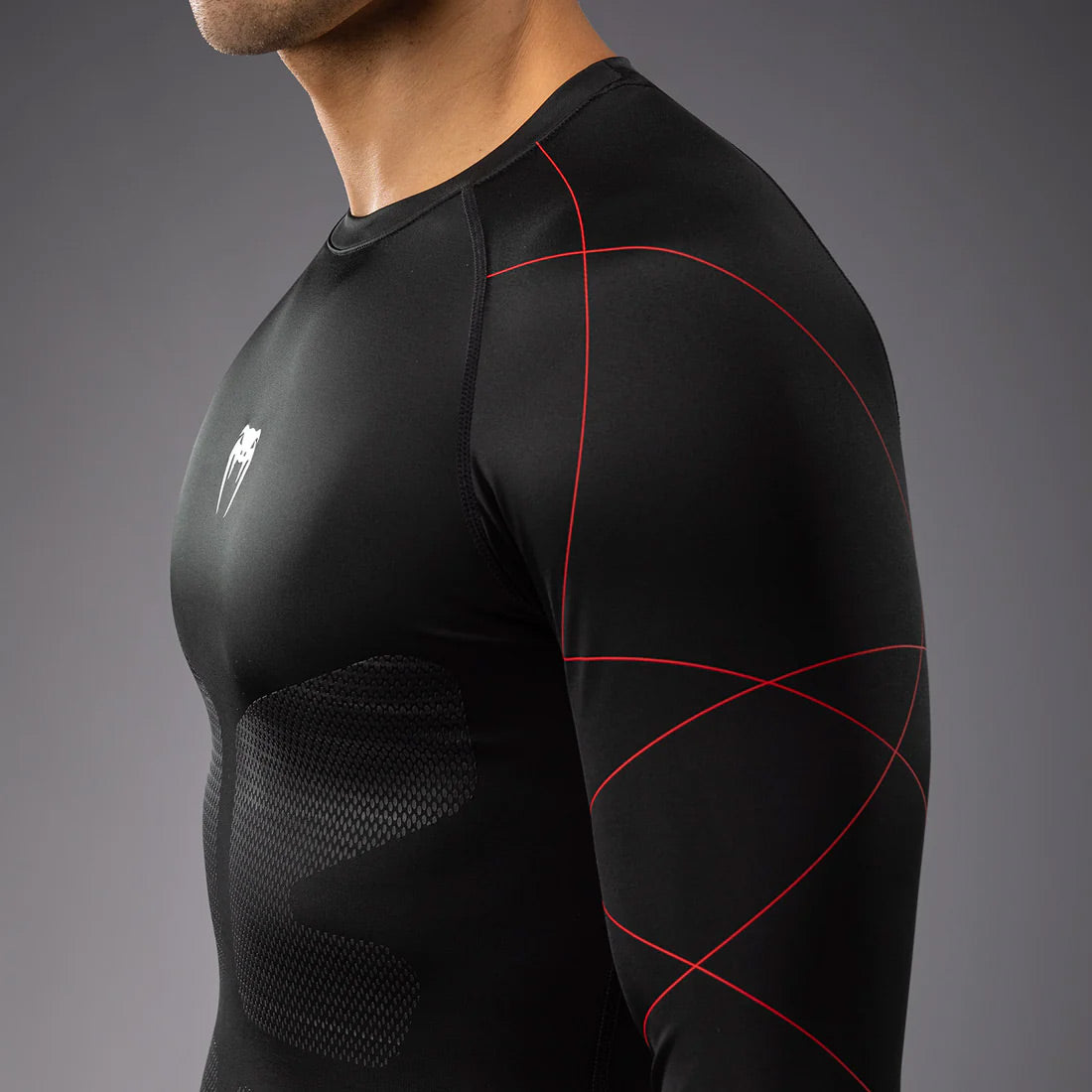 Venum Tactical XT Men's Long Sleeve Rash Guard Black/Fire Red - The Fight Club