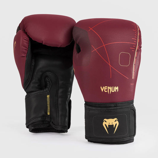 Venum Tactical XT Boxing Gloves Black/Burgundy/Gold - The Fight Club