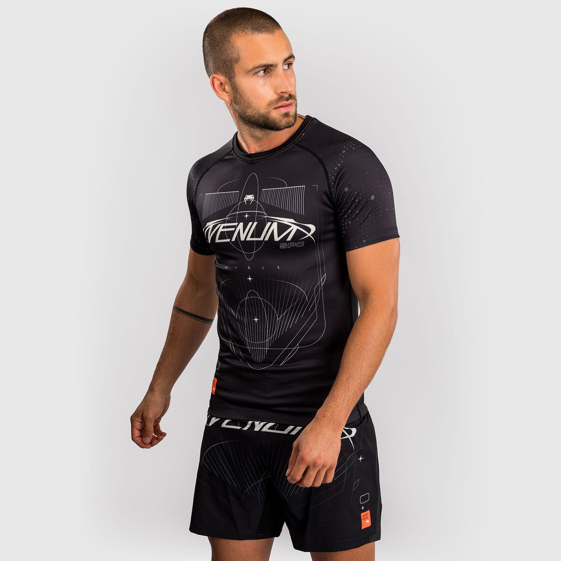 Venum Eclipse Short Sleeve Rash Guard Black/Ivory - The Fight Club