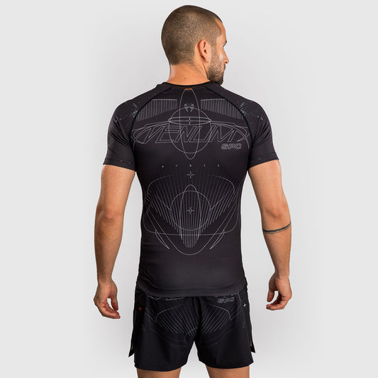 Venum Eclipse Short Sleeve Rash Guard Black/Ivory - The Fight Club