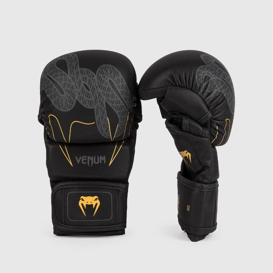 Venum Serpenti Sparring Gloves Black/Silver/Gold - The Fight Club