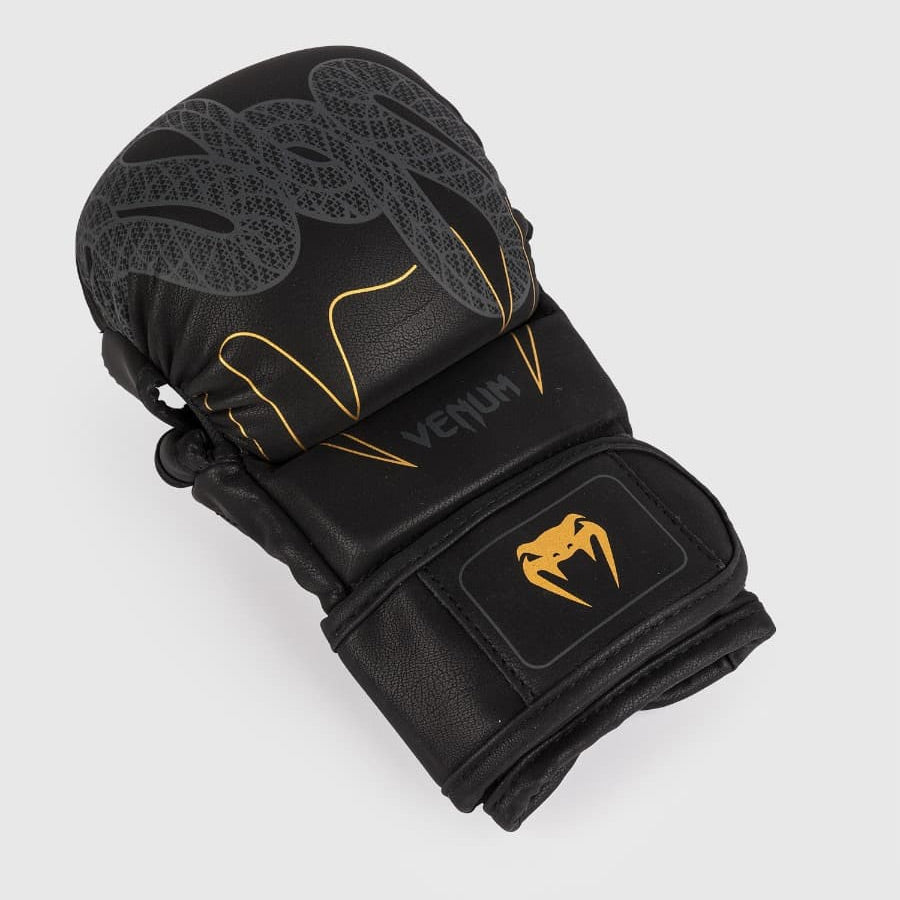 Venum Serpenti Sparring Gloves Black/Silver/Gold - The Fight Club