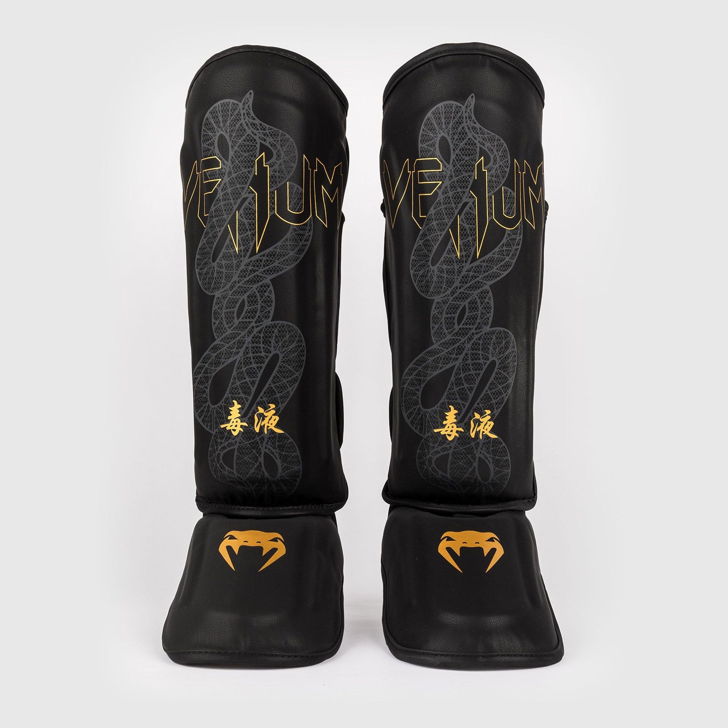 Venum Serpenti Shin Guards Black/Silver/Gold - The Fight Club