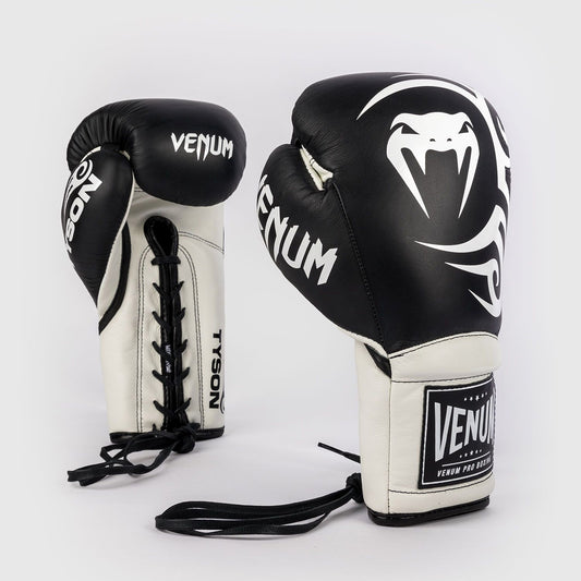 Venum Giant 2.0 Mike Tyson Pro Boxing Gloves with Laces Deep Black/Optical White - The Fight Club