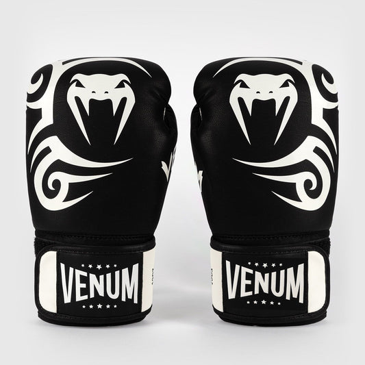 Venum Mike Tyson Replica Boxing Gloves Deep Black/Optical White - The Fight Club