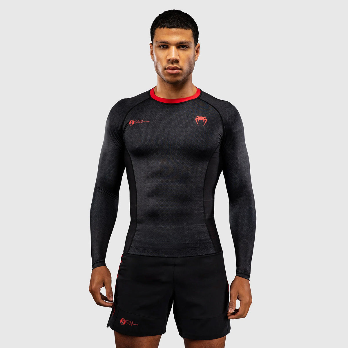 Venum x Roger Gracie Signature Long Sleeve Rash Guard Black/Red - The Fight Club