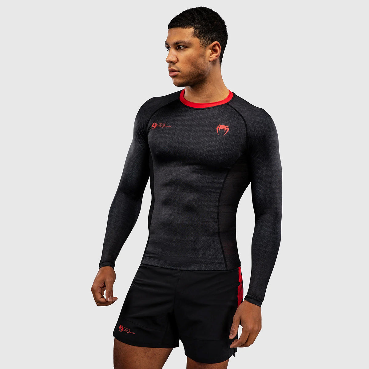 Venum x Roger Gracie Signature Long Sleeve Rash Guard Black/Red - The Fight Club