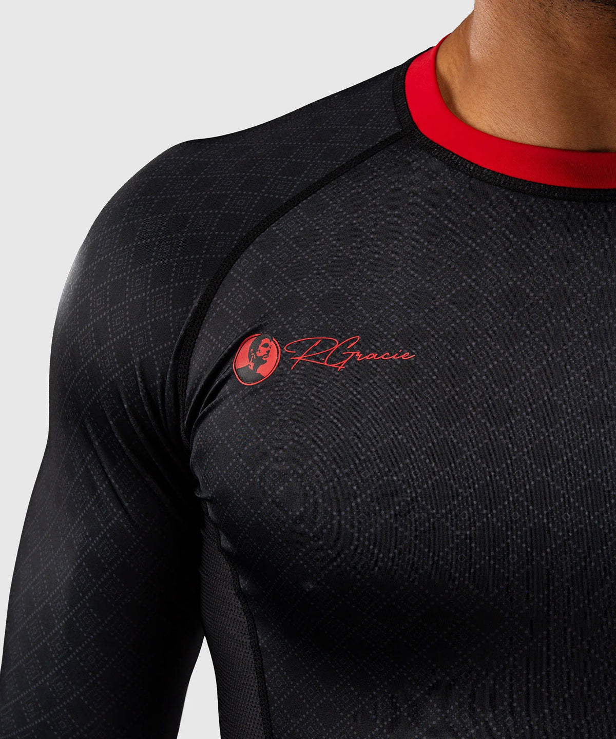 Venum x Roger Gracie Signature Long Sleeve Rash Guard Black/Red - The Fight Club