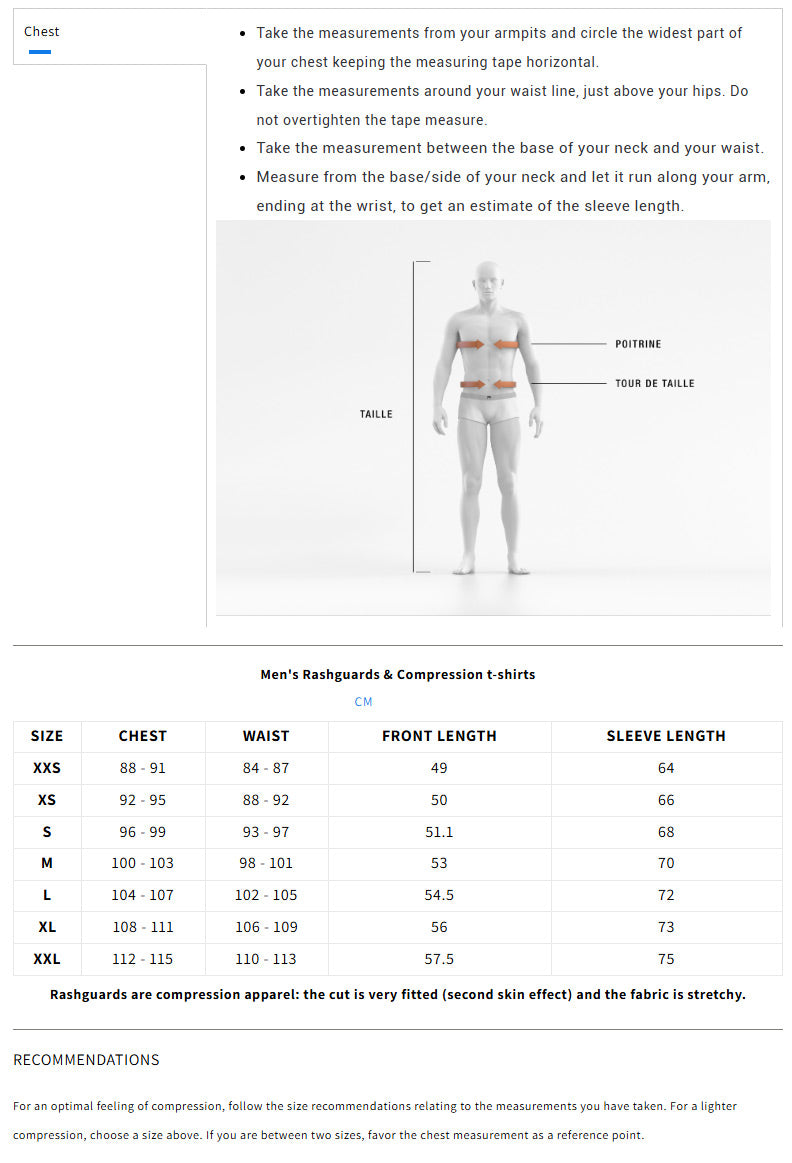 Venum Matupa Short Sleeve Rash Guard Black/Red/Silver Size Guide - The Fight Club