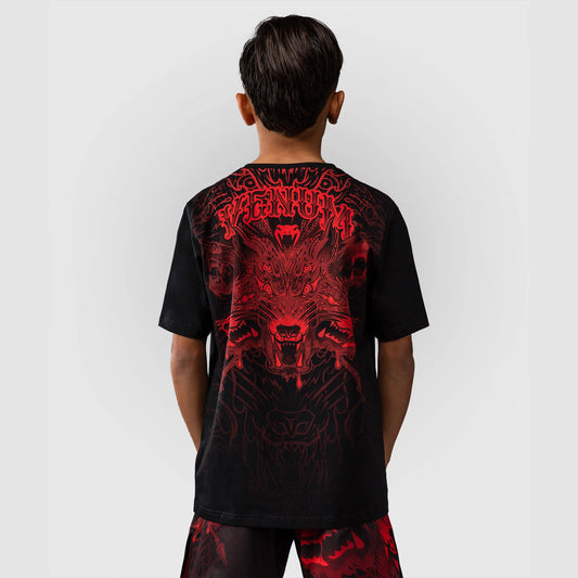 Venum Wolf Atak Kids T-Shirt Black/Red - The Fight Club