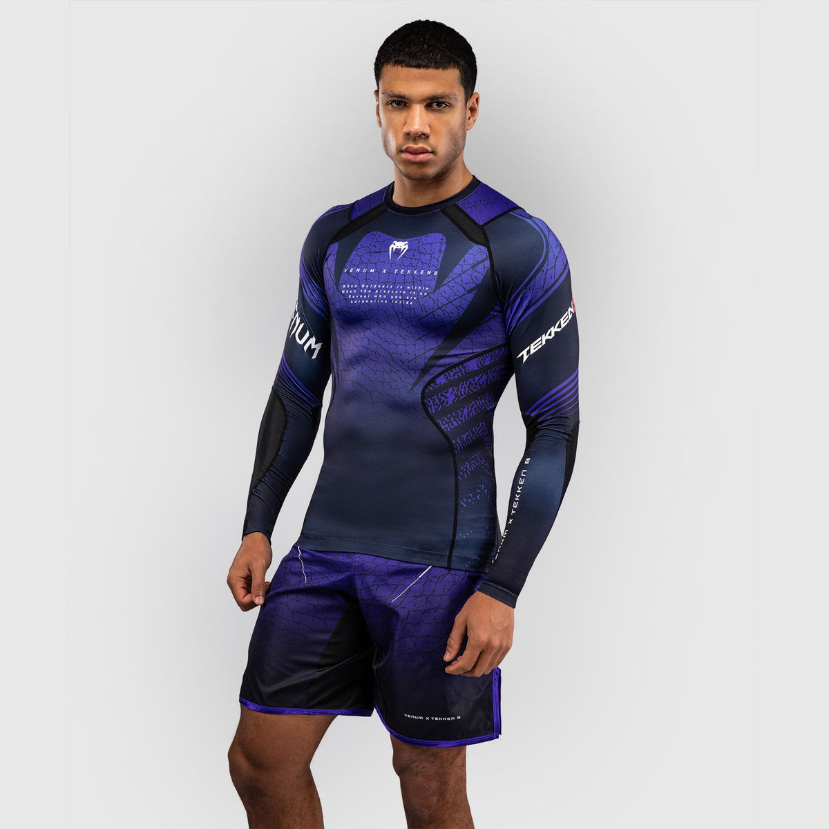 Venum x TEKKEN 8 Long Sleeve Rash Guard Kazuya Black/Purple - The Fight Club
