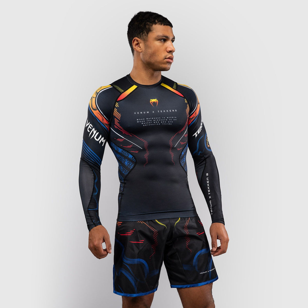 Venum x TEKKEN 8 Long Sleeve Rash Guard Yoshimitsu Black/Orange - The Fight Club