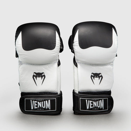 Venum Attack 2.0 Sparring Gloves Leather Black/White - The Fight Club