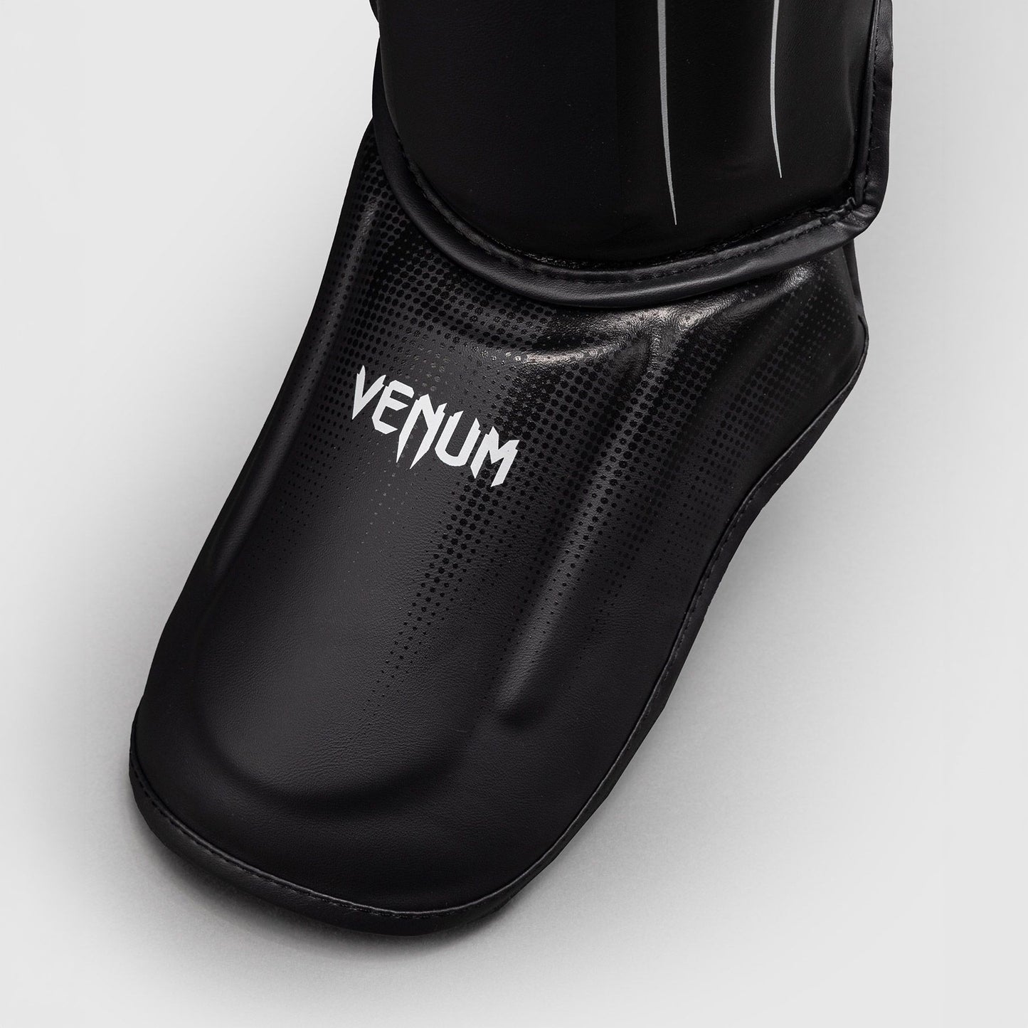 Venum Stealth Shin Guards Black/White - The Fight Club